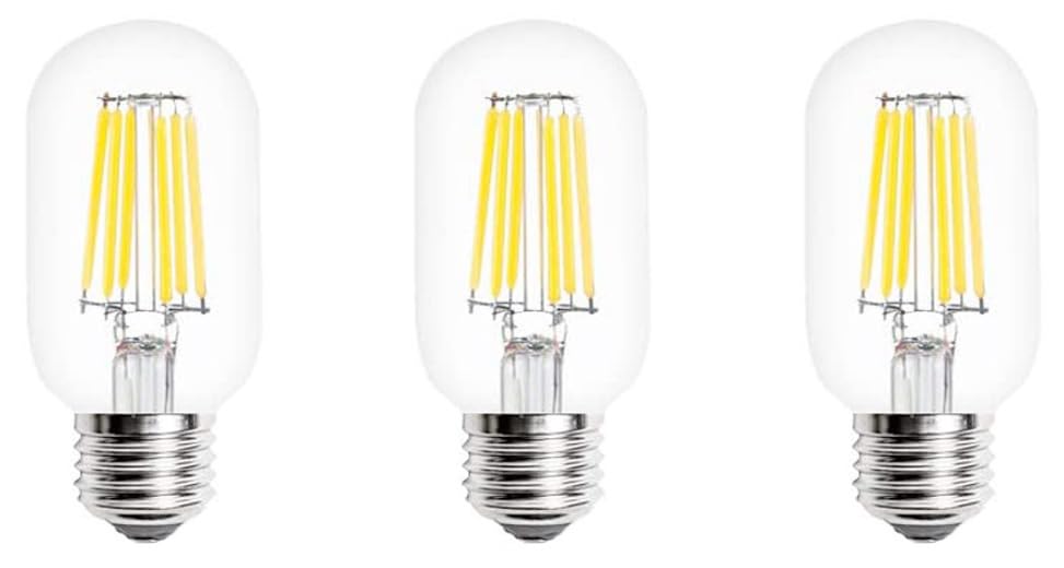 Aiwerttes E27 Screw Bulb 6W LED Vintage Edison Filament Light Bulb,T45 Cold White 6000K,LED Light Clear Glass Cover AC 220-240V Non-dimmable,3 Pack
