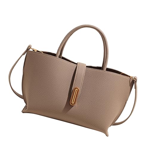 BUBEFSKD Bolso de cubo de cuero PU de moda para mujer, correa de hombro ajustable, opción de bandolera, varias ocasiones, bolsos de lujo, bolso bandolera, bolso de hombro de viaje, gris