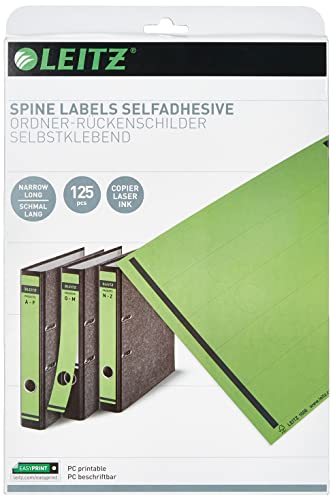 Leitz 16880055 Spine Label Self-Adhesive Pc Paper Long Narrow Pack Of 125 Green #TOP1