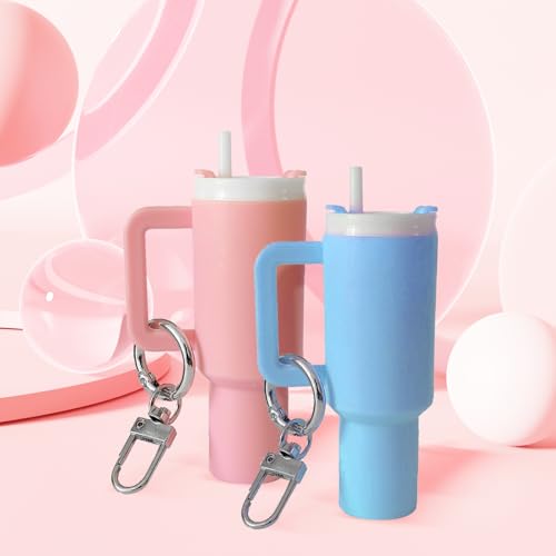 2PCS Adorable Mini Stanley Cup Keychain - Lip Balm Holder & More