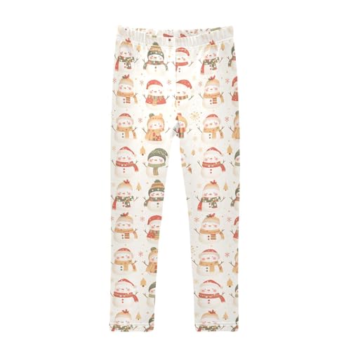 KLL Christmas Cute Snowmen Toddler Girls' Cotton Pants Soft Full Length Leg Yoga Pants Gym
