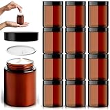 💄 【 12 x Pot Crème 】 Embellissez vos voyages avec notre ensemble de 12 pots en verre de 240 ml chacun. Parfait pour emporter vos produits préférés avec vous, chaque que pot cosmetique peut vous accompagner pour une escapade le temps d'un week-end ou une aventure à l'étranger. Chaque contenant cosmetique vide a été conçu avec un verre ambré afin de le rendre à la fois durable et esthétique.