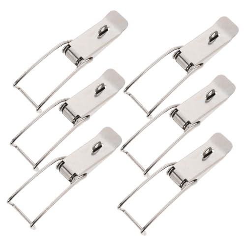 Cabilock 6pcs Heavy Duty Latch Buckle Spring Duckbill Buckle Latch Lock for Gates Stainless Steel Clamp
