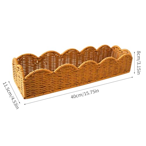 Panier de rangement rectangulaire aspect rotin facile à utiliser et léger