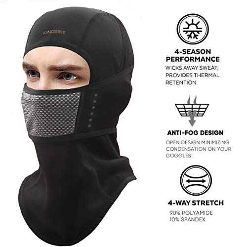 KINGBIKE Balaclava Ski Mask Motorcycle Running Full Face Cover Black (Mixed Style) - Thumbnail 2