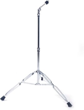 Cymbal Stand with Double Braced Tripod, Adjustable Height 27.5"-52.7" Straight Cymbal Stands, Premium Stainless Steel Frame, Rubber Feet