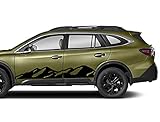 Adventure Side Graphics Vinyl Decals Compatible with Subaru Outback (Matte Black)