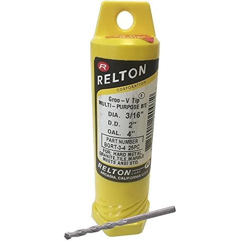 3/16" x 4" long Groo-V Tip Granite, Marble and Porcelain Multi-Purpose Drill Bit - Bulk Pack of 25 BGRT-3-4 Cover