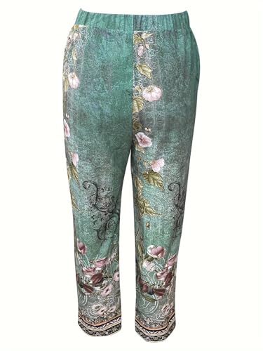 Womens Boho Wide Leg Pants Casual Elastic High Waisted Flowy Pants Beach Lounge Long Trousers with Pocket3