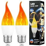 AUAUY LED Flame Light Bulb, 2W E27 Flame Effect Light Bulb, Flickering Light Bulb, 3 Lighting Modes, Indoor/Outdoor Decorative Atmosphere LED Lamps for Home, Garden, Bar, Halloween, Christmas (2 Pcs)