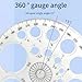 XIUOYN 5 Pcs Circles Template Ruler 360 Degree Protractor Math Protractor Circles Protractor Circles Stencil