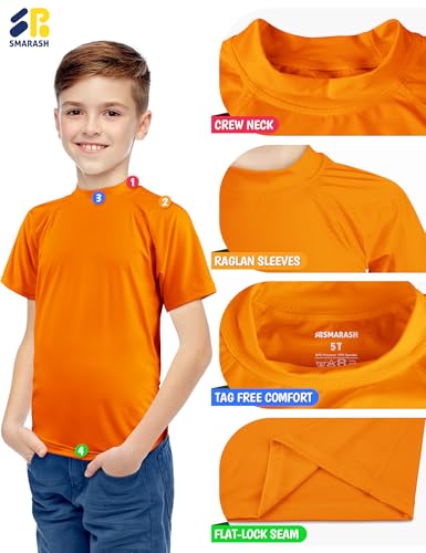 Image of Boy's UPF 50 Rash Guard Swim Shirts Short Sleeve Sun Protection SPF Fishing Surfing Water Beach Shirts Quick Dry