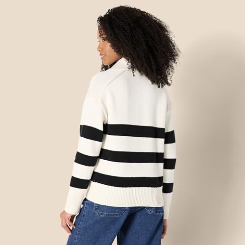 Image of Amazon Essentials Women's Regular-Fit Midweight Cotton Polo Pullover Sweater, Long Sleeve, V Neck, Collared