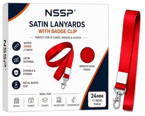Image of 24mm or 1 inch thick Lanyards with Badge Clip