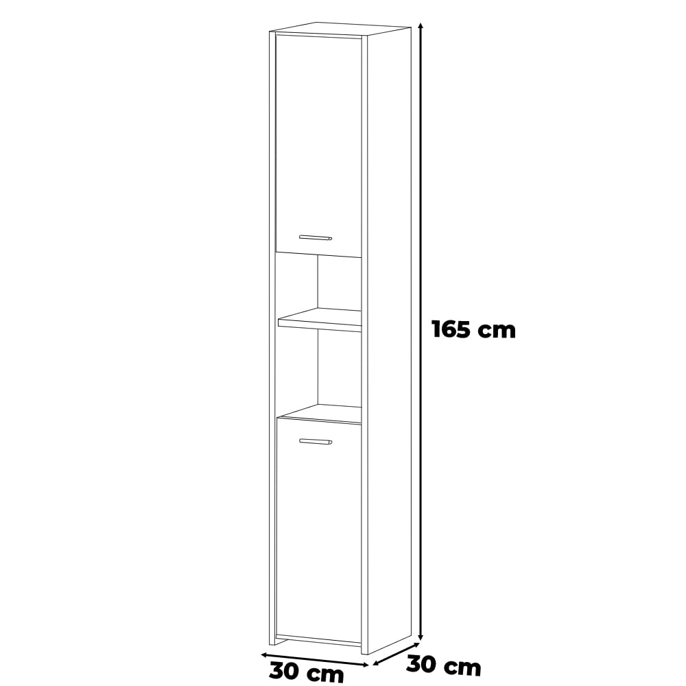 Słupek Łazienkowy Stojący 30cm Szafka Nowoczesna Regał Hugo Biały Mat