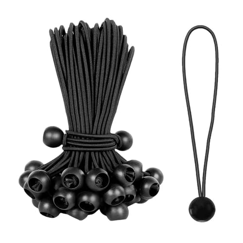 0XBIT Tendeur Elastique, 20 Pièces Tendeur de Bâche, 30 cm Tendeur Bache, avec Tendeur Elastique Boule, Noir, pour Tentes, Rideaux, Bannières