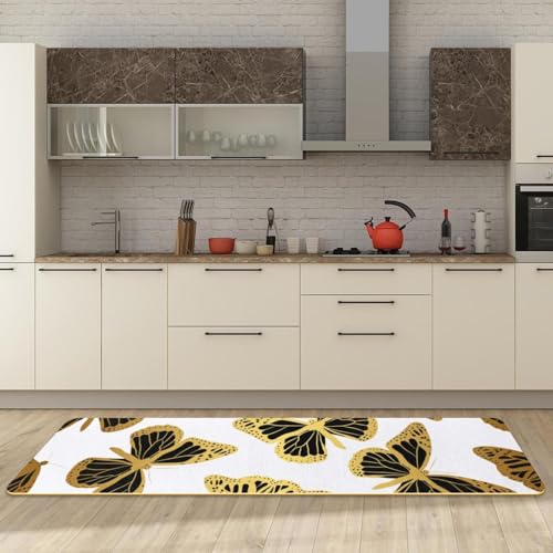 Tapete de cocina de alta calidad con diseño de mariposas y base reforzada 3