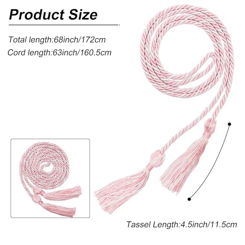 Image of GraduationMall Graduation Honor Cord 68 inch PinkWhite