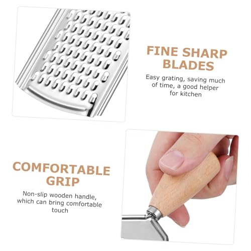 Rallador de Cocina Acero Inoxidable con Mango de Madera miniatura 3