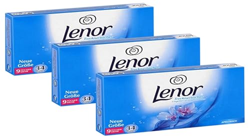 Lenor Trocknertücher Aprilfrisch - 34 Tücher (Packung mit 3)