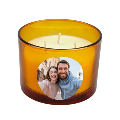 Vela Grande Personalizada con Foto Nombre Texto. Regalos para Familiares, Amigas o Pareja. Velas Aromáticas Decorativas Casa Originales para Mujer Personalizados