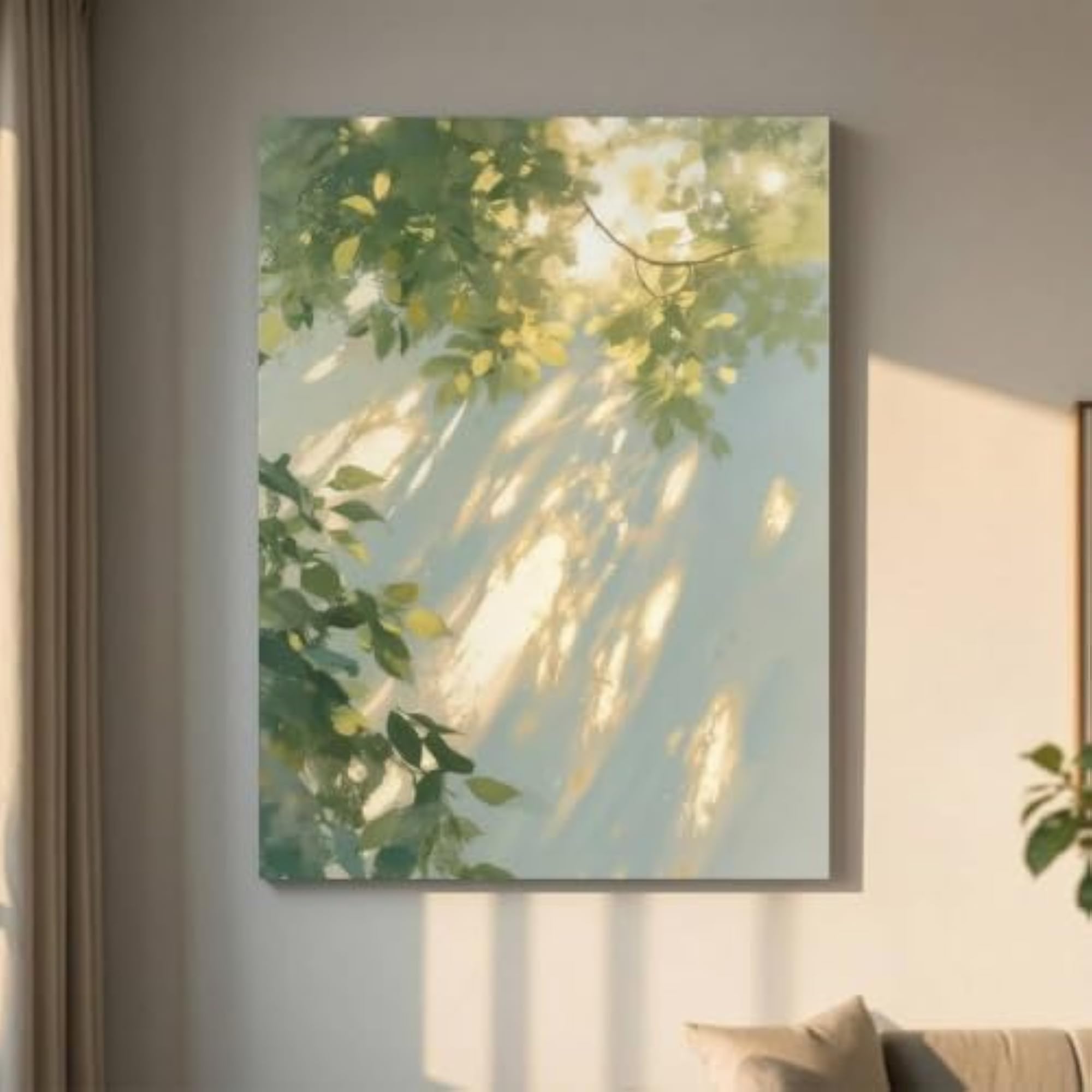 Rectangular Framed Canvas Painting Ready to Hang