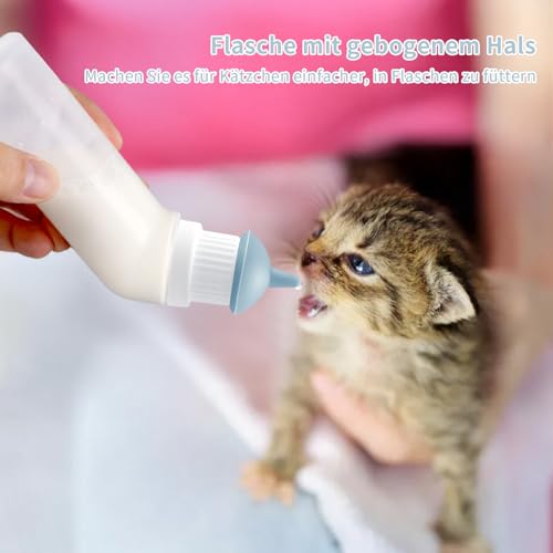 Yoolight 20PCS Haustier Stillflasche mit grauem Ersatz Mini Nippel Fütterungsflasche, Fütterungs-Kit für Kätzchen Welpen für Neugeborene Kätzchen, Welpen, Kleintiere,