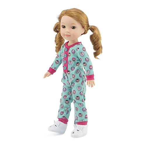 Emily Rose 14.5 Inch Doll Clothes Lamb Print 14" Doll Pajamas Pjs Gift Set, Including Doll Slippers! | Gift Boxed! | Compatible With Wellie Wishers And Glitter Girls Dolls #TOP4