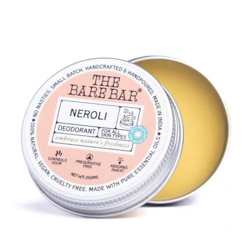 Image of The Bare Bar Neroli Deodorant - 20 gm | Citrus Fragrance| Odor & Sweat Control | Gentle, Natural formula and Chemical free|Good for all skin types | Travel Mini Size Solid Deodorant for Men & Women