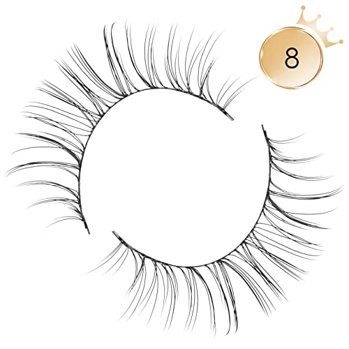 Lashes Natural Look, False Eyelashes, Wispy Soft Faux Mink Lashes, 5 Pairs 3D 6D Volume Fluffy Frihappy Fake Eyelashes, 8-Dainty #TOP2