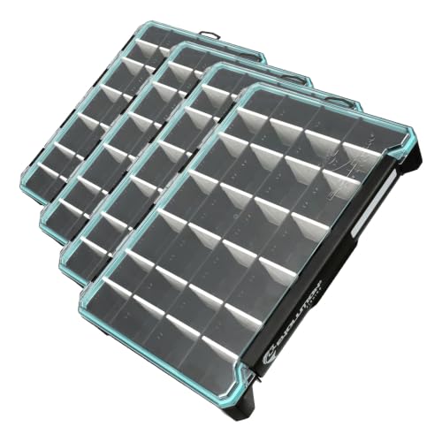 Image of Evolution Fishing BallistiX 3.7 Tackle Tray - Waterproof, Anti-Corrosion, Single Latch, Clear Polycarbonate Lid, Lure Box, Tackle Storage Box, Removable Dividers