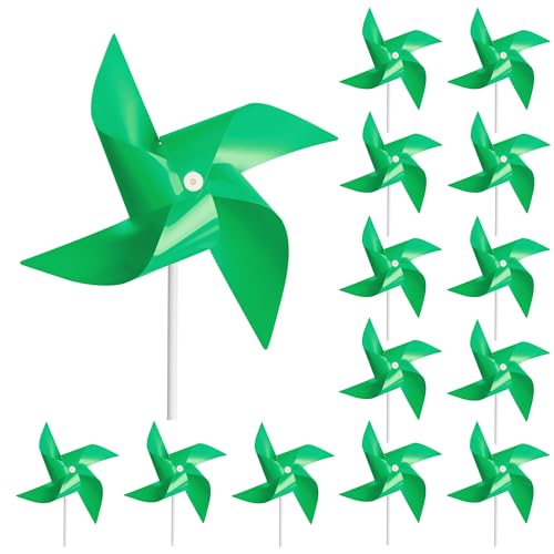 Lousrnman 150 Pack Pinwheels for Kids, Fun Carnival Toys and DIY Party Favors, Outdoor Decor Wind Spinners for Yard and Garden, Dark Green (150 PCS)