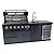 6 Burner Outdoor Kitchen Island with Grill, 85000 BTU Deluxe Stainless Steel Modular Outdoor Kitchen, Gas Propane BBQ Island with Refrigerator, Sink, Rotisserie, 85"W, Black
