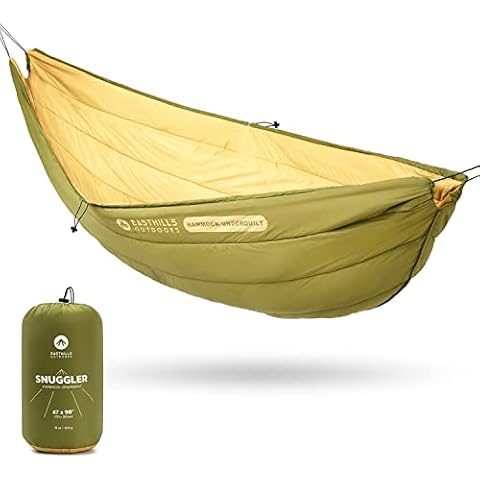 Easthills Outdoors Snuggler Hammock Underquilt - Full-Length underquilt for Hammock, 4-Season Warmth for Camping, Backpacking, Hiking Khaki/Light Green Cover