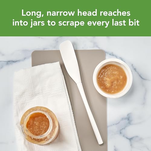 Tovolo Silicone Jar Spatula Long Handled Rubber Scraping Scooping Tool for Peanut Butter Jam Jelly Jars Blenders, Extra Long Flex Core Silicone Jar Scraper Dishwasher Safe BPA Free, White by Tovolo - Used condition - US$7.61