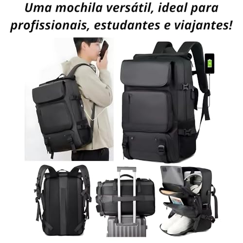 Mochila Masculina Reforçada Grande para Notebook Trabalho Mochila Viagem Executiva Impermeável Uniss