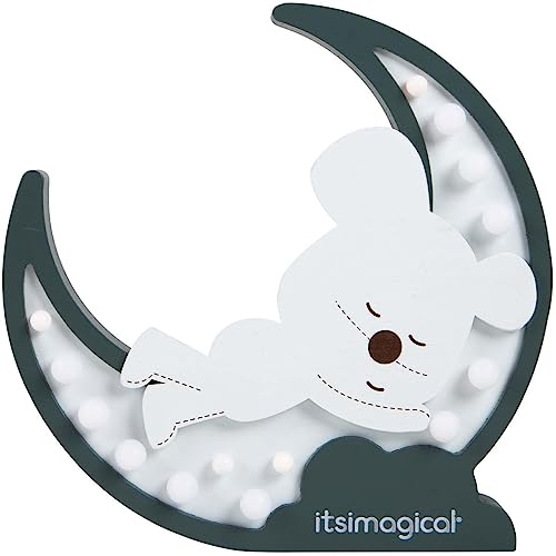 Imaginarium - Lámpara quitamiedos bebé con forma de Luna, Luz nocturna infantil LED, Lampara de mesita de noche, diseño Kiconico