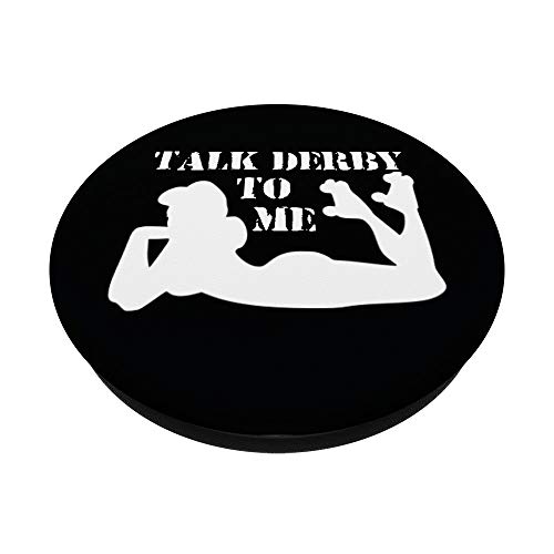 Talk Derby To Me Funny Roller Racing Derby Sport Pinup PopSockets Swappable PopGrip, Black - Image 2