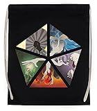 Enigmae Ciclo De Maná Bolsa de Algodón Deportiva con Ccordón Para Gimnasio Sport Cotton Black Bag