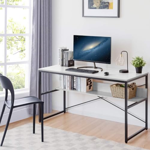QARA Wood & Metal Finish Laminated Study Table |Computer Table, Study Table for Adults/Students| Home Office Writing Study Desk| Office Table Ideal fo