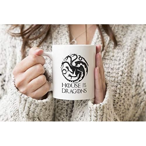House Of The Dragon Daenerys Black White Coffee Tea Mug Regular 312ml Cup