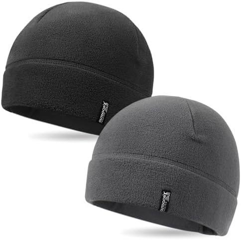 OUTDOOR SHAPING 2 Pack Tactical Fleece Cap Winter Warm Beanie Mil...