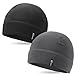 Tactical Fleece Cap Winter Warm Beanie Multi-Season Watch Cap Military Arny 2 Pack, Black+Grey, One Size-2 Pack