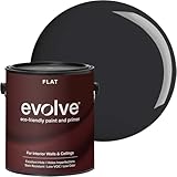 EVOLVE Interior Paint & Primer, Flat Sheen (Black Iron), 1-Gallon (128 fl. Oz.) – One-Coat Coverage, Excellent Hide, Low VOC, Low Odor, Washable Paint for Walls & Ceilings