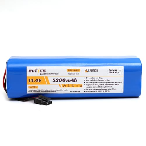 Image of 14.4V 5200mAh Li-ion Replacement Battery for Eufy RoboVac X8, X8 Hybrid & X8 Hybrid White - High Capacity 74.88Wh Rechargeable Vacuum Cleaner Battery