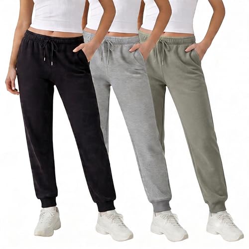 Common Stitch 3 Pack Fleece Joggers for Women — Deep