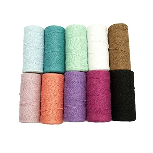 2 Rotoli 1mm Filo di ordito per Telaio in Puro Cotone da 1 mm per la Tessitura di arazzi per tappeti Artigianato Fai-da-Te Filo di ordito (Color : Grass Green)