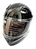  casco helmet integrale full face emm helmets in tecnopolimero vari colori e taglie (S, NERO LUCIDO)