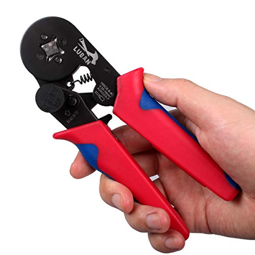 Self-adjusting Ferrule Crimping Pliers, Square Crimping Tools for Electrical Wire End Sleeves Terminals Ferrules Connectors (23-7 AWG, 0.25-10 mm²)