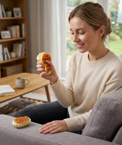 Image of 2Pcs Cheese Squishy, Taba Squishy, Dumpling Squishy-Stretchy Food-Shaped Sensory (Brown)